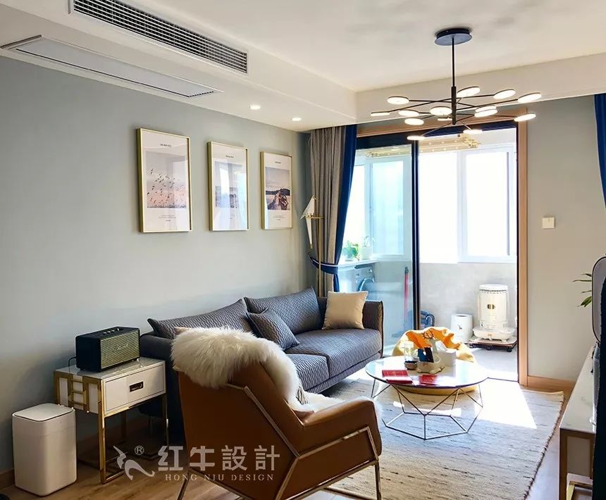 南京凤悦北园90㎡北欧风格--原木色与暖灰色构造的家04客厅